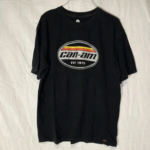 men’s black can-am brp tshirt size medium